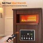 Chauffage d'appoint pour armoire en bois Etust 16, radiateur infrarouge 1500W avec thermostat, chauffage électrique portable pour usage intérieur