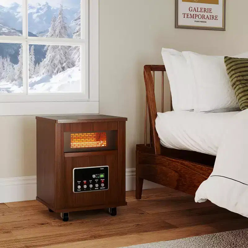 Chauffage d'appoint pour armoire en bois Etust 16, radiateur infrarouge 1500W avec thermostat, chauffage électrique portable pour usage intérieur