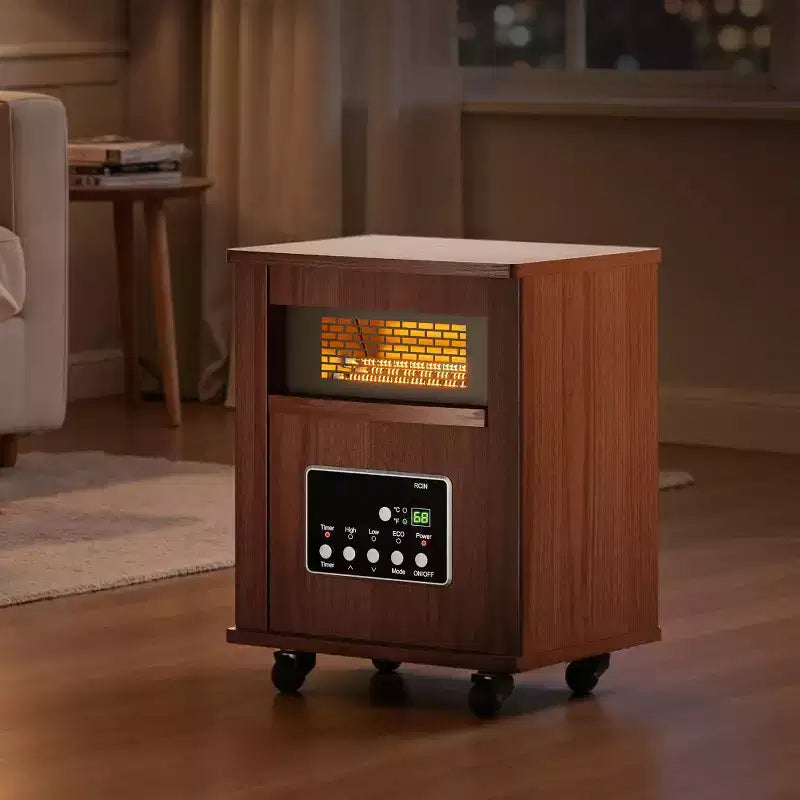 Chauffage d'appoint pour armoire en bois Etust 16, radiateur infrarouge 1500W avec thermostat, chauffage électrique portable pour usage intérieur