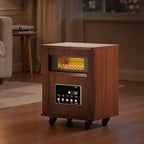 Chauffage d'appoint pour armoire en bois Etust 16, radiateur infrarouge 1500W avec thermostat, chauffage électrique portable pour usage intérieur