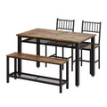 Ensemble table et chaises de cuisine modernes pour 4, avec banc et chaises, ensemble de table de cuisine avec étagère de rangement pour salle à manger/ferme/cuisine/appartement