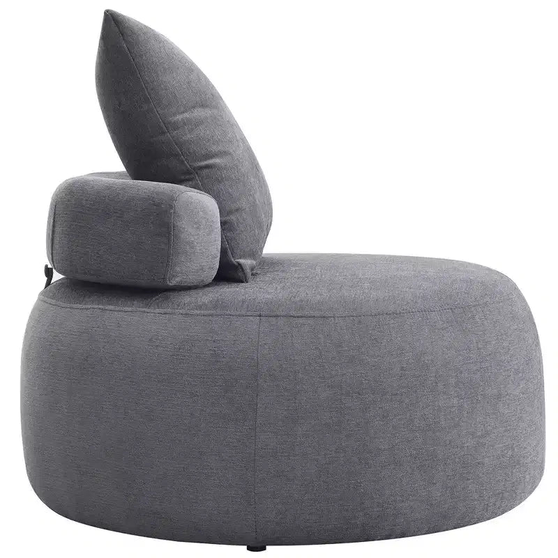 Fauteuil rond moderne 32, canapé-lit rembourré simple, fauteuil poire en chenille avec oreillers pour salon, chambre, appartement, lecture