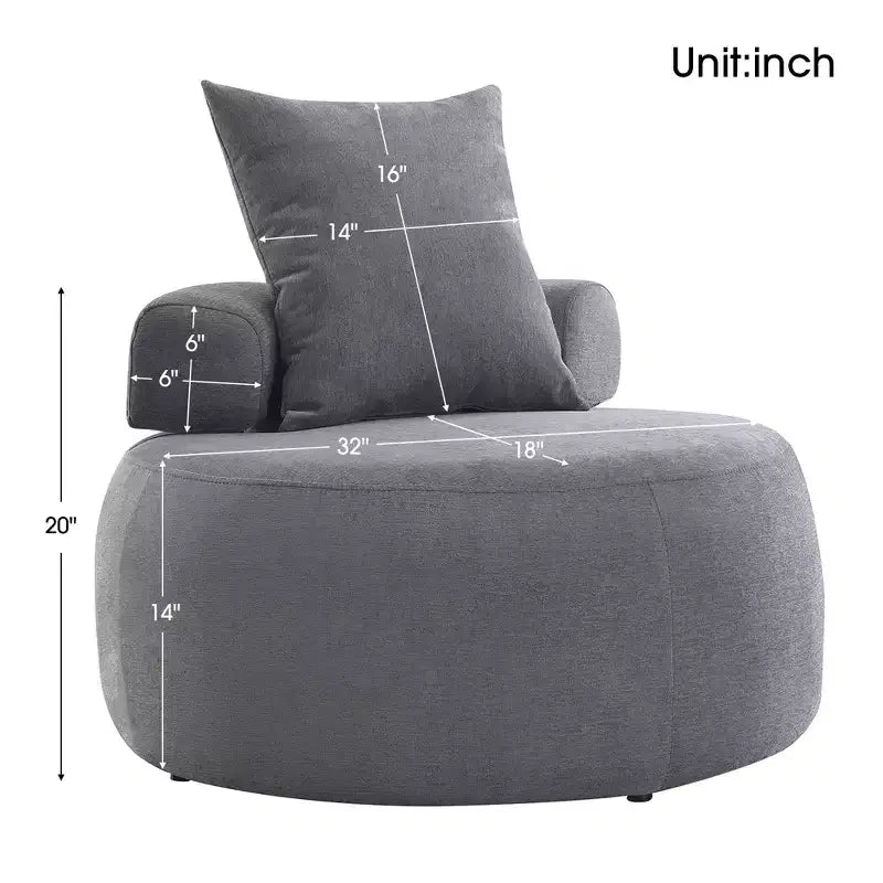 Fauteuil rond moderne 32, canapé-lit rembourré simple, fauteuil poire en chenille avec oreillers pour salon, chambre, appartement, lecture