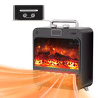 KikiBriz Electric Space Heater,Electric Fireplace Heaters with Realistic 3D Flame,Knob Control,Overheat Protection,Quiet&Safe