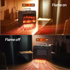 Chauffage d'appoint électrique KikiBriz, radiateur cheminée électrique avec flamme 3D réaliste, contrôle par bouton, protection contre la surchauffe, silencieux et sûr