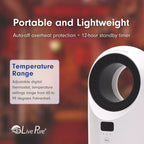 Chauffage céramique à turbine Vortex Auto-Duster LivePure LP2200, 1500 W, télécommande, minuterie de 12 heures, thermostat numérique, oscillation à 60°
