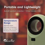 Chauffage céramique à turbine Vortex Auto-Duster LivePure LP2200, 1500 W, télécommande, minuterie de 12 heures, thermostat numérique, oscillation à 60°