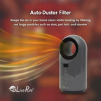 Chauffage céramique à turbine Vortex Auto-Duster LivePure LP2200, 1500 W, télécommande, minuterie de 12 heures, thermostat numérique, oscillation à 60°