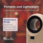 Chauffage céramique à turbine Vortex Auto-Duster LivePure LP2200, 1500 W, télécommande, minuterie de 12 heures, thermostat numérique, oscillation à 60°