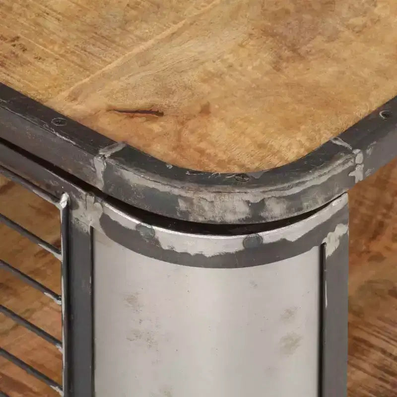 vidaXL Table Basse Table d'Appoint avec 4 Roulettes Bois Massif de Manguier 100 cm