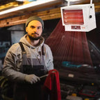 Chauffage de garage électrique VEVOR, 7500W, chauffage d'atelier mural/au plafond à ventilateur numérique, avec télécommande, chauffage câblé avec minuterie de 9 heures, blanc