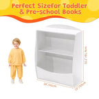 Étagère à livres pour enfants à 2 niveaux et rangement de livres, étagère à livres pour tout-petits, étagère et organisateur de livres avec bacs de rangement pour chambre de bébé, salle de jeux, salle de classe, bibliothèque, chambre à coucher