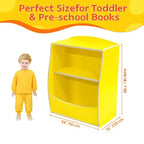 Étagère à livres pour enfants à 2 niveaux et rangement de livres, étagère à livres pour tout-petits, étagère et organisateur de livres avec bacs de rangement pour chambre de bébé, salle de jeux, salle de classe, bibliothèque, chambre à coucher