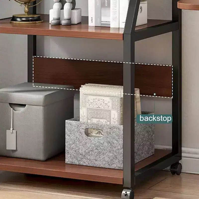 Support d'imprimante à 3 niveaux, Table d'imprimante avec étagère de rangement, Chariot d'imprimante roulant avec roulettes, Support pour presse à chaud pour le bureau
