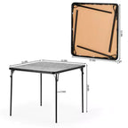 Ensemble table et 4 chaises pliantes FurnitureR 5 pièces – Table carrée portable avec 4 chaises rembourrées, ensemble repas ou jeu de cartes peu encombrant pour la maison, noir