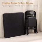 Ensemble table et 4 chaises pliantes FurnitureR 5 pièces – Table carrée portable avec 4 chaises rembourrées, ensemble repas ou jeu de cartes peu encombrant pour la maison, noir