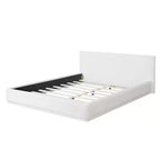 Lit rembourré Okak au design élégant en tissu doux avec tête de lit capitonnée, lit de chambre principal moderne et minimaliste pour vous