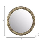 Miroir Mural Rond Moderne avec Cadre en Métal Texturé – Accent Décoratif pour la Maison, le Bureau, la Chambre ou le Salon – Bronze & Cuivre 29