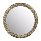 Miroir Mural Rond Moderne avec Cadre en Métal Texturé – Accent Décoratif pour la Maison, le Bureau, la Chambre ou le Salon – Bronze & Cuivre 29