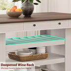 Îlot de cuisine de 60 pouces avec rangement, table îlot fixe de style ferme à 4 niveaux avec grand plan de travail pour la cuisine, la salle à manger, le salon
