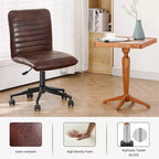Chaise de bureau sans accoudoirs Furniliving, dossier mi-haut en similicuir, pivotante à 360°, réglable