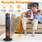 Chauffage d'appoint électrique sur pied Karl Home de 1500 watts et 33 po avec flamme 3D et oscillation à 60 degrés