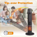 Chauffage d'appoint électrique sur pied Karl Home de 1500 watts et 33 po avec flamme 3D et oscillation à 60 degrés