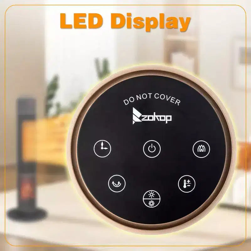 Chauffage d'appoint électrique sur pied Karl Home de 1500 watts et 33 po avec flamme 3D et oscillation à 60 degrés