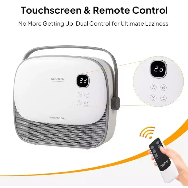 Chauffage d'appoint en céramique PTC Karl Home 1500 watts de 12,3 po, mural ou autonome, avec poignée