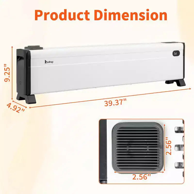 Radiateur électrique de plinthe Karl Home de 1500 watts, 40 po, avec 3 réglages de chaleur