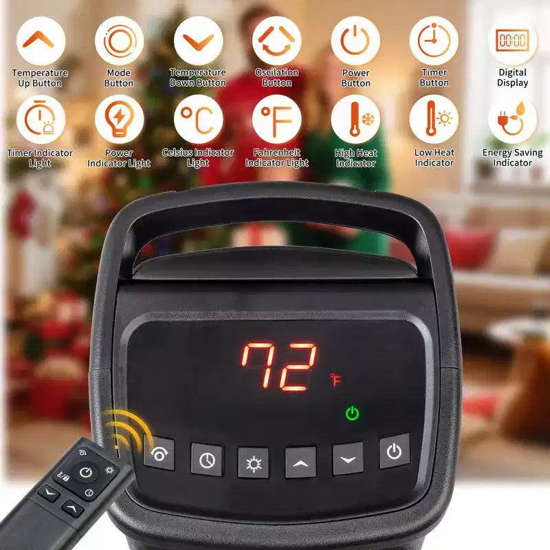 Chauffage d'appoint électrique en tour Karl Home de 1500 watts, 17 po, avec 3 réglages de chaleur