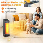 Chauffage d'appoint électrique en tour Karl Home de 1500 watts, 17 po, avec 3 réglages de chaleur