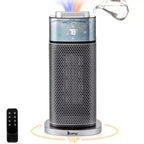Chauffage d'appoint électrique en tour portable Karl Home de 1500 watts avec humidificateur et effet de flamme 3D
