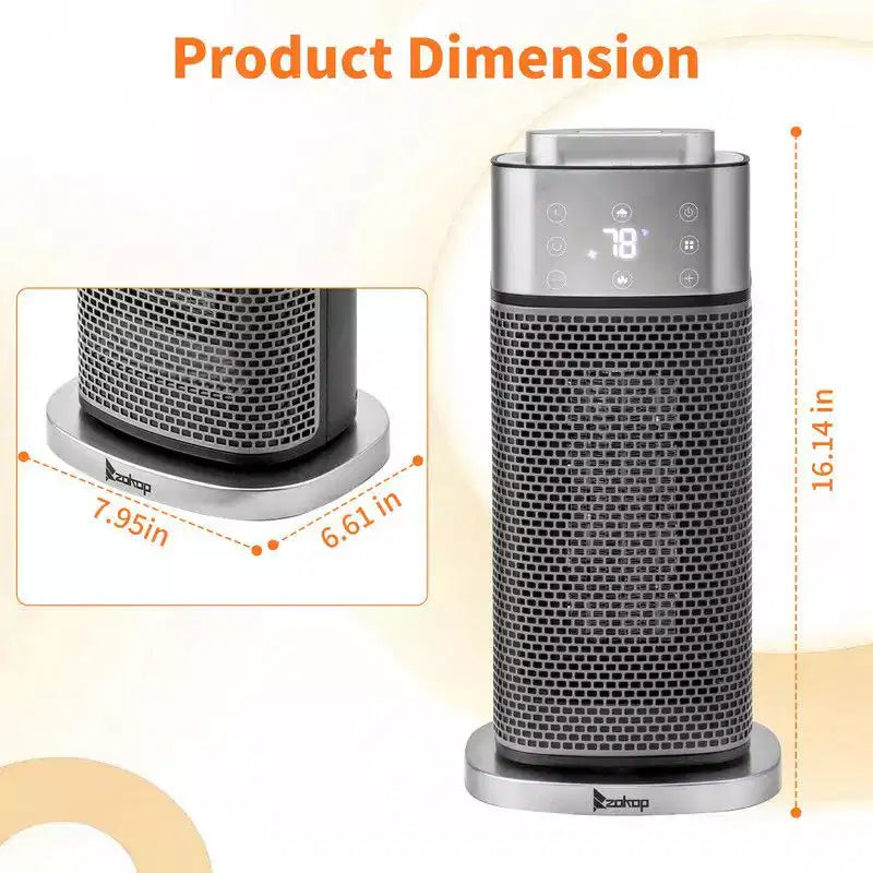 Chauffage d'appoint électrique en tour portable Karl Home de 1500 watts avec humidificateur et effet de flamme 3D