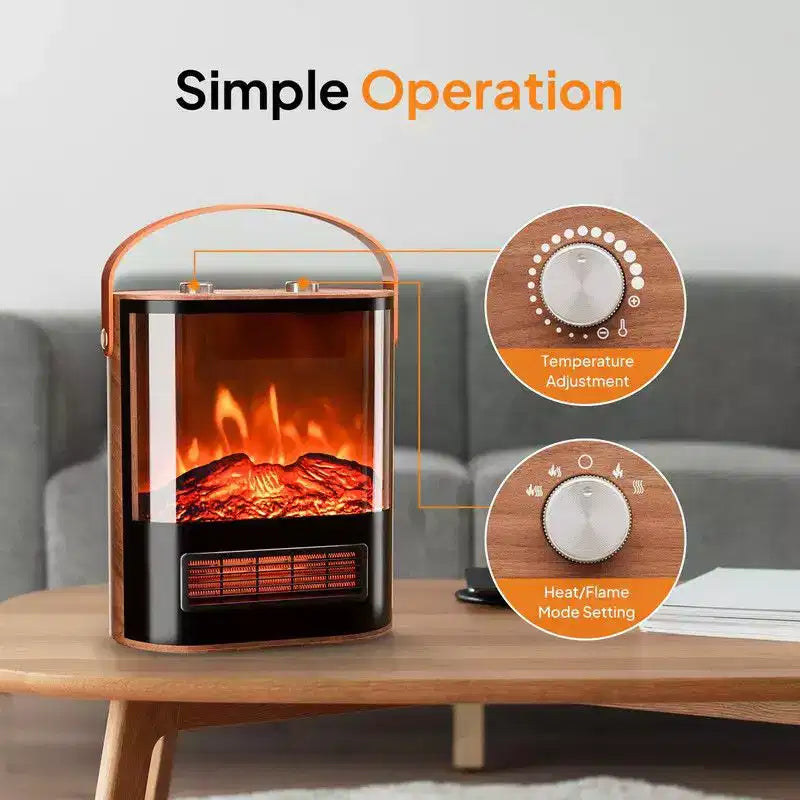 Chauffage d'intérieur électrique portable Karl Home Winado 1500 watts avec flamme 3D