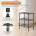 MAYEERTY Étagère de rangement en fil métallique réglable à 3 niveaux Organisateur robuste pour cuisine, placard, garde-manger, garage, salle de bain, buanderie