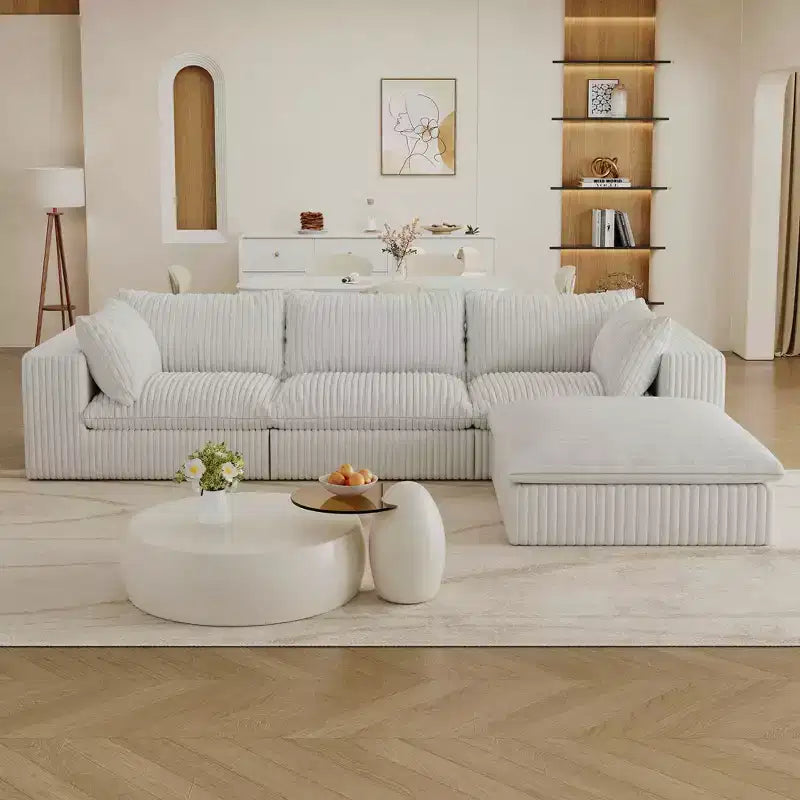 MAYEERTY 39.8 Cloud Sofa Noir - 39.8, Velours Côtelé, Double Couche, Pas de Montage, DIY pour Coin