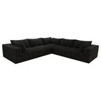 MAYEERTY 39.8 Cloud Sofa Noir - 39.8, Velours Côtelé, Double Couche, Pas de Montage, DIY pour Coin