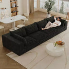 MAYEERTY 39.8 Cloud Sofa Noir - 39.8, Velours Côtelé, Double Couche, Pas de Montage, DIY pour Coin