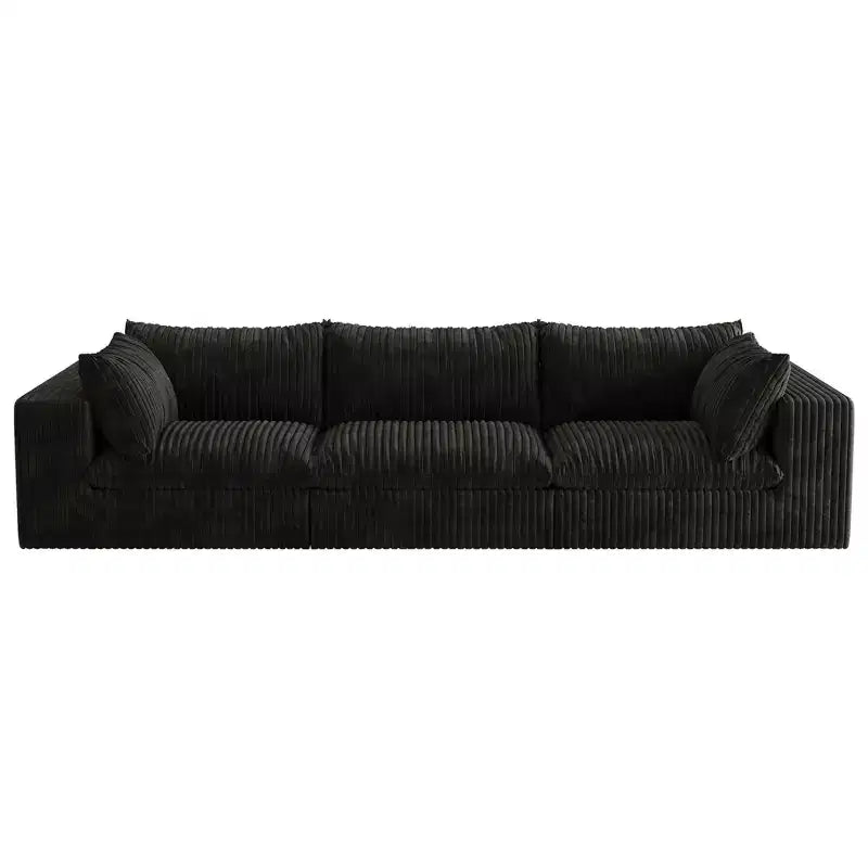 MAYEERTY 39.8 Cloud Sofa Noir - 39.8, Velours Côtelé, Double Couche, Pas de Montage, DIY pour Coin