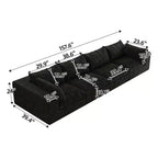 MAYEERTY 39.8 Cloud Sofa Noir - 39.8, Velours Côtelé, Double Couche, Pas de Montage, DIY pour Coin