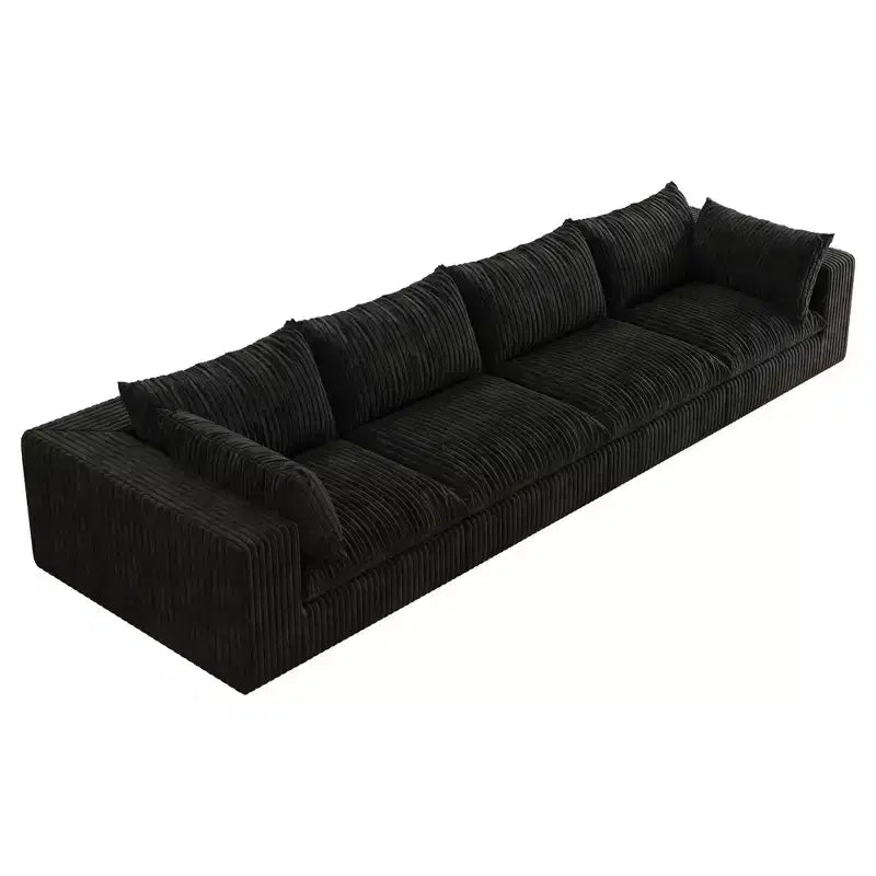 MAYEERTY 39.8 Cloud Sofa Noir - 39.8, Velours Côtelé, Double Couche, Pas de Montage, DIY pour Coin