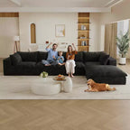 MAYEERTY 39.8 Cloud Sofa Noir - 39.8, Velours Côtelé, Double Couche, Pas de Montage, DIY pour Coin
