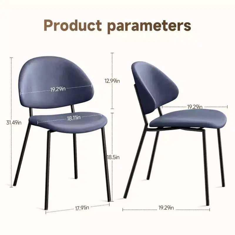Lot de 4 chaises de salle à manger Okak Modern sans accoudoirs, design minimaliste, pour cuisine et salle à manger, avec assise rembourrée en boucle/PU