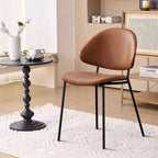 Lot de 4 chaises de salle à manger Okak Modern sans accoudoirs, design minimaliste, pour cuisine et salle à manger, avec assise rembourrée en boucle/PU
