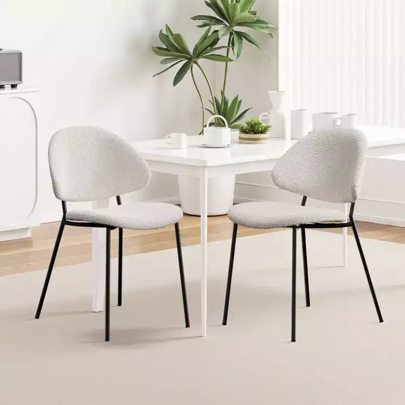 Lot de 4 chaises de salle à manger Okak Modern sans accoudoirs, design minimaliste, pour cuisine et salle à manger, avec assise rembourrée en boucle/PU