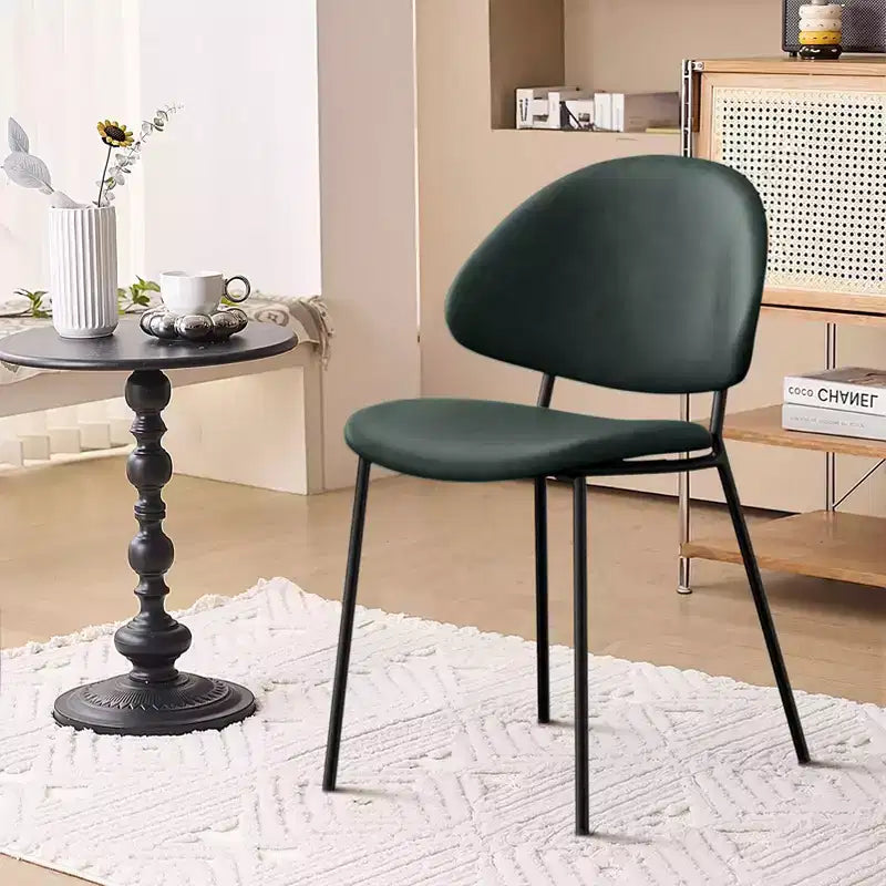 Lot de 4 chaises de salle à manger Okak Modern sans accoudoirs, design minimaliste, pour cuisine et salle à manger, avec assise rembourrée en boucle/PU