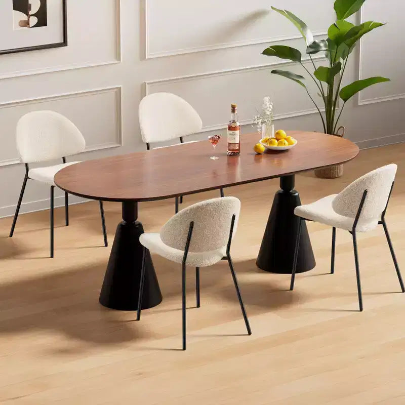 Lot de 4 chaises de salle à manger Okak Modern sans accoudoirs, design minimaliste, pour cuisine et salle à manger, avec assise rembourrée en boucle/PU