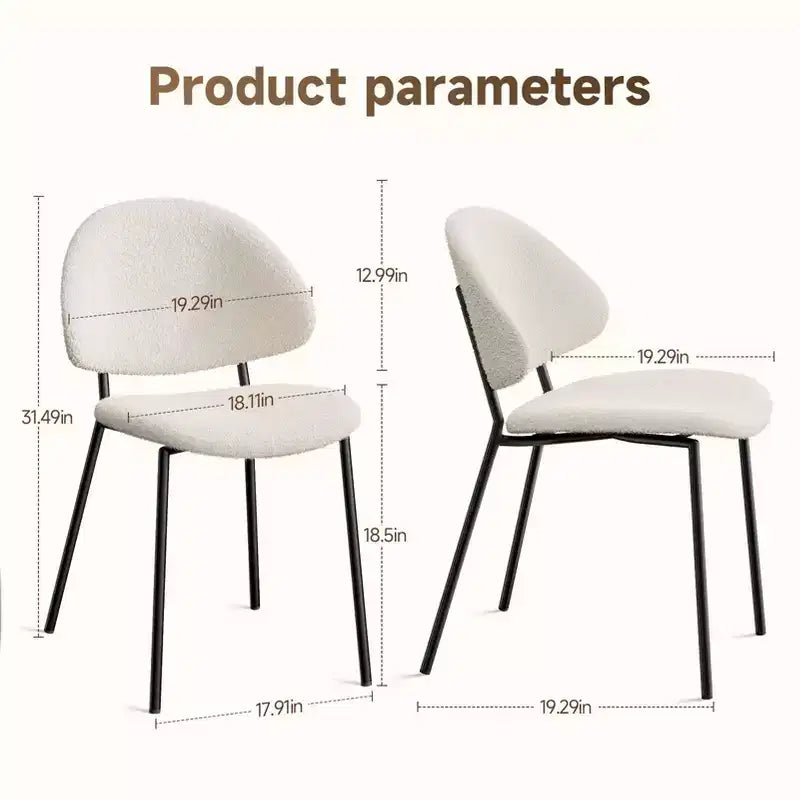 Lot de 4 chaises de salle à manger Okak Modern sans accoudoirs, design minimaliste, pour cuisine et salle à manger, avec assise rembourrée en boucle/PU