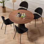 Lot de 4 chaises de salle à manger Okak Modern sans accoudoirs, design minimaliste, pour cuisine et salle à manger, avec assise rembourrée en boucle/PU